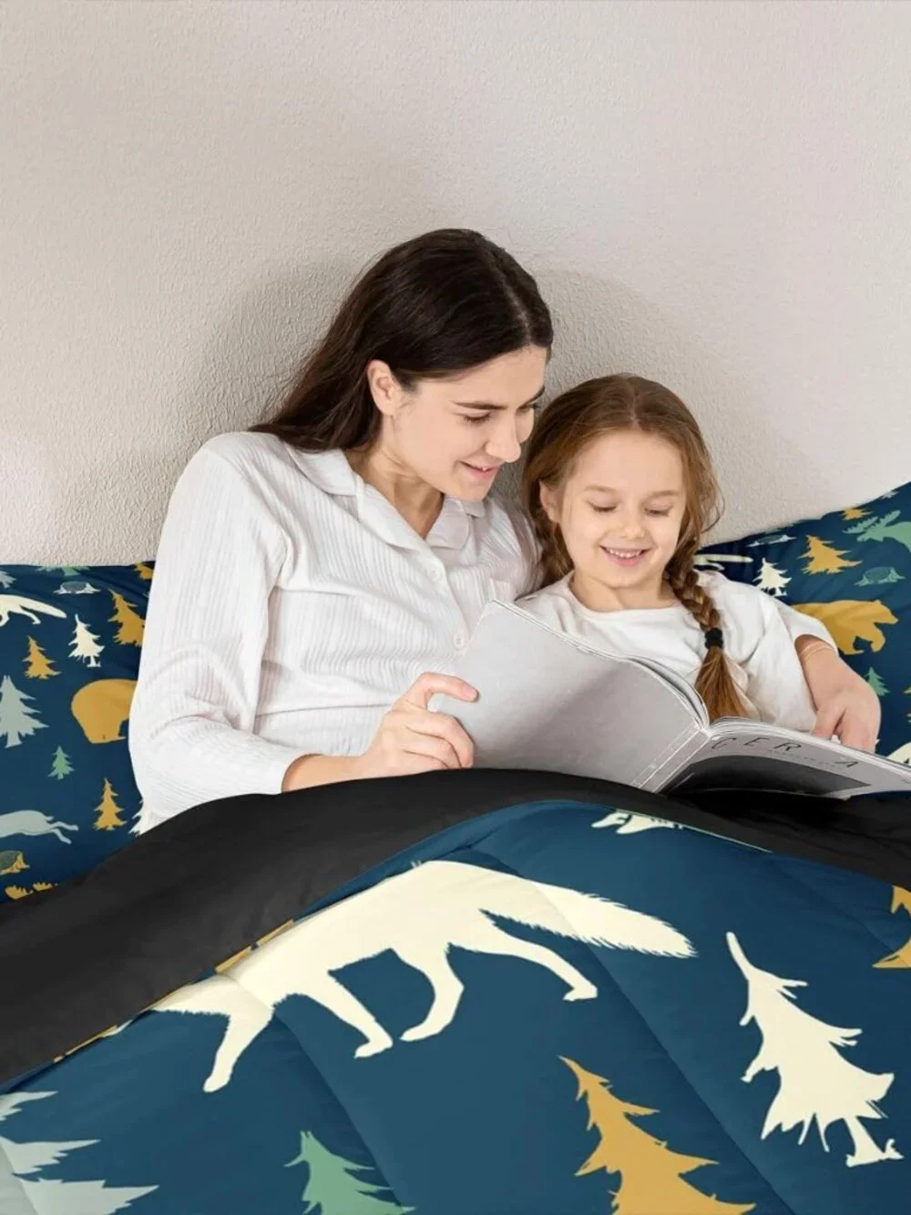 Moose Fox Comforter Set Full Size Soft Kids Nature Woodland Wild Animal Bedding